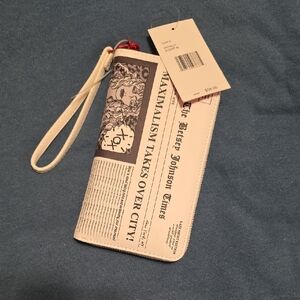Betsey Johnson Newspaper Print Wristlet